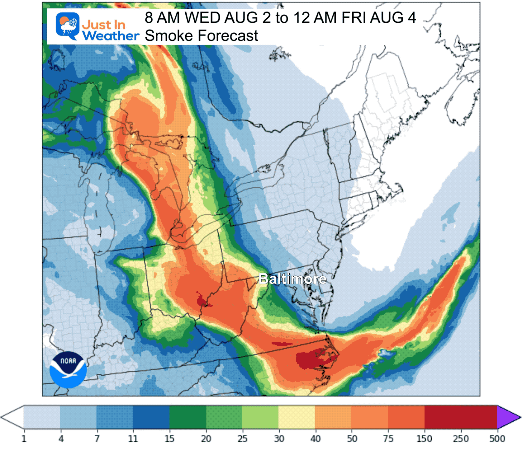 August 2 weather smoke forecast