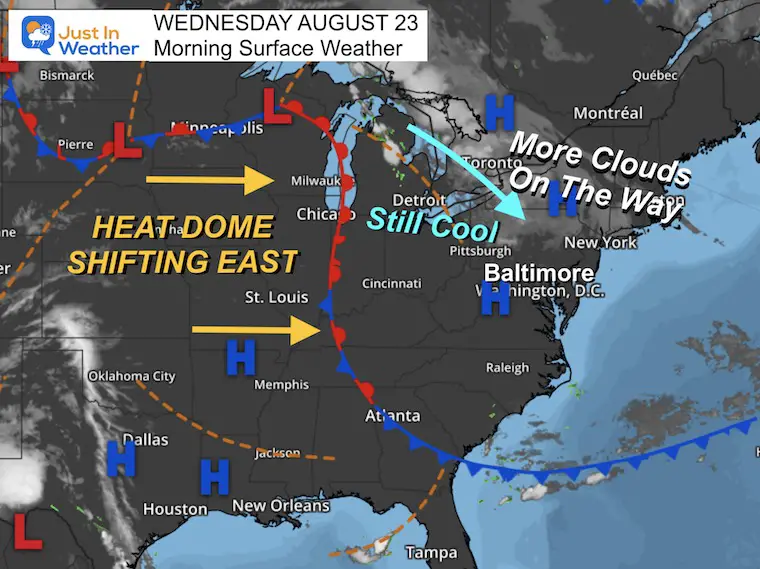August 23 weather Wednesday Morning