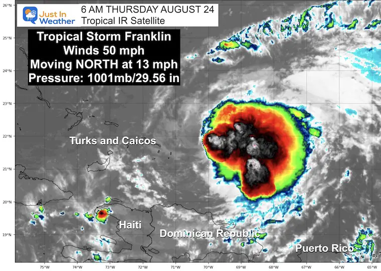 August 24 Tropical Storm Franklin 6 AM