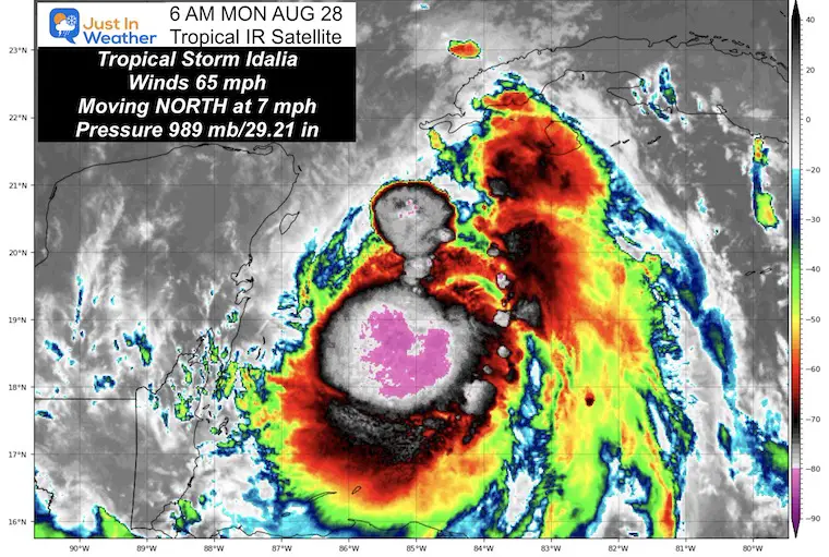 August 28 Tropical Storm Idalia Monday morning NHC