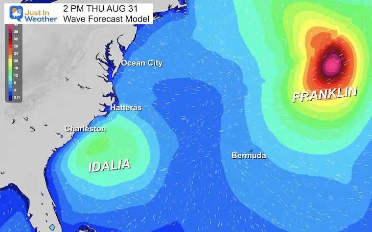 August 29 Hurricane Idalia wave forecast