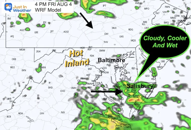 August 4 weather forecast rain radar Friday afternoon