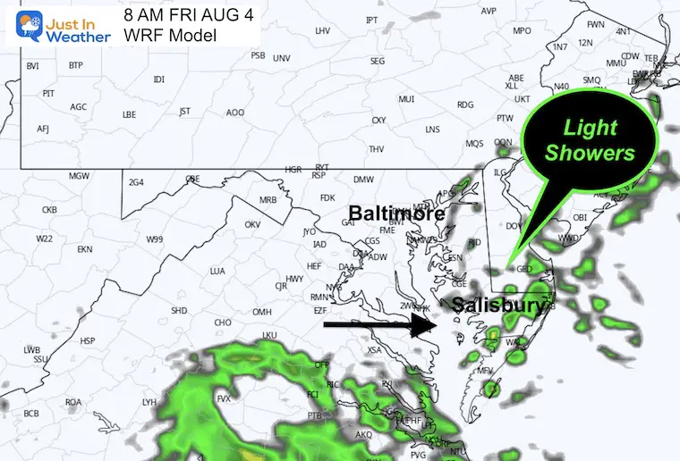 August 4 weather forecast rain radar Friday morning