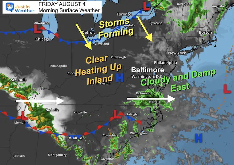 Cloudy and damp Saturday, Forecast