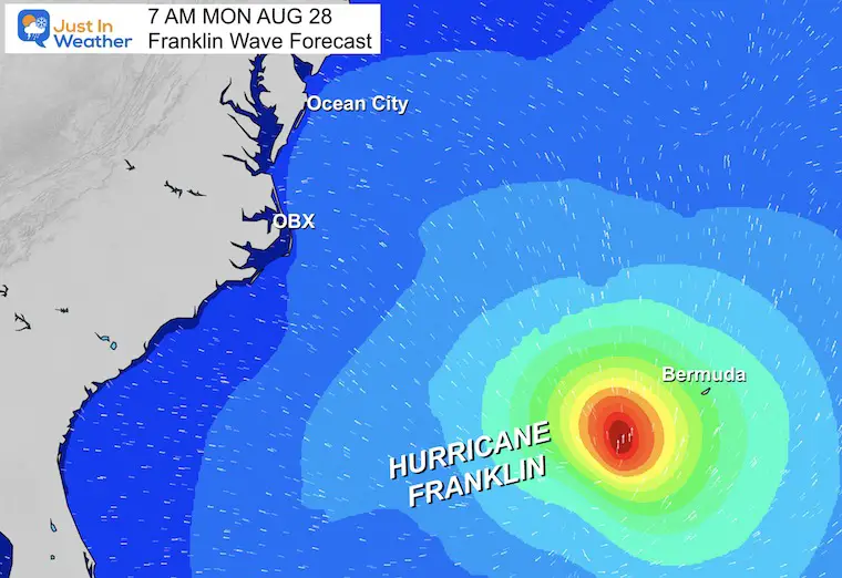 Hurricane Franklin Wave Forecast Monday