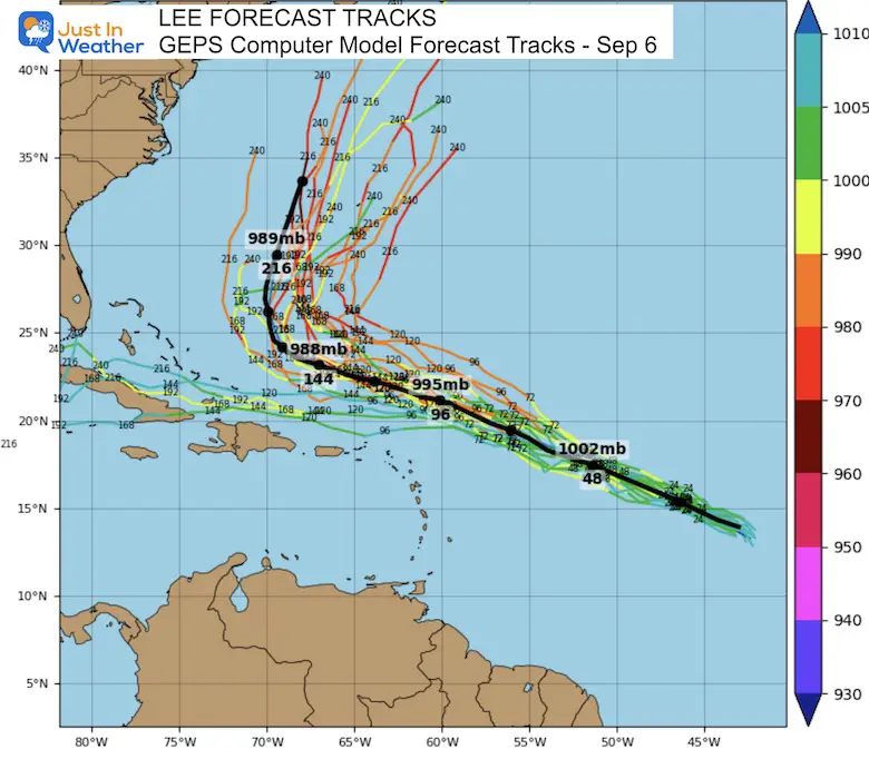 Lee Forecast Hurricane Track Computer Guidance