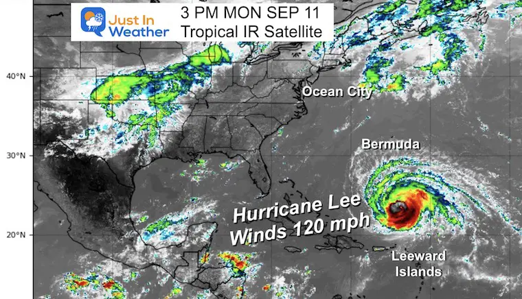 Hurricane Lee Satellite Wide September 11 Afternoon