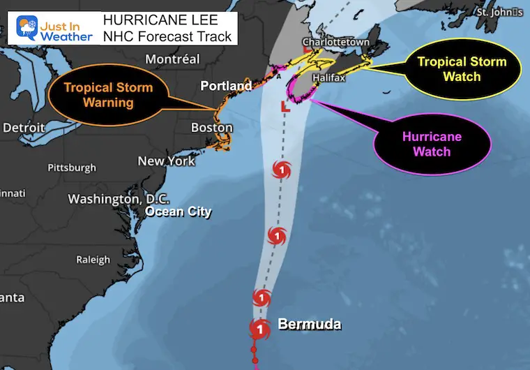 September 14 Hurricane Lee NHC Forecast