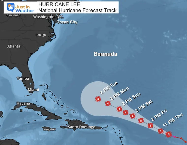 September 8 Hurricane Lee Forecast NHC