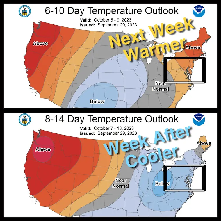 NOAA Temperature Outlook October
