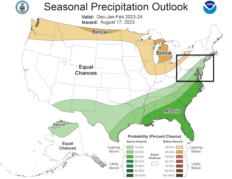 NOAA Winter 2024 Season Outlook Precipitation El Nino