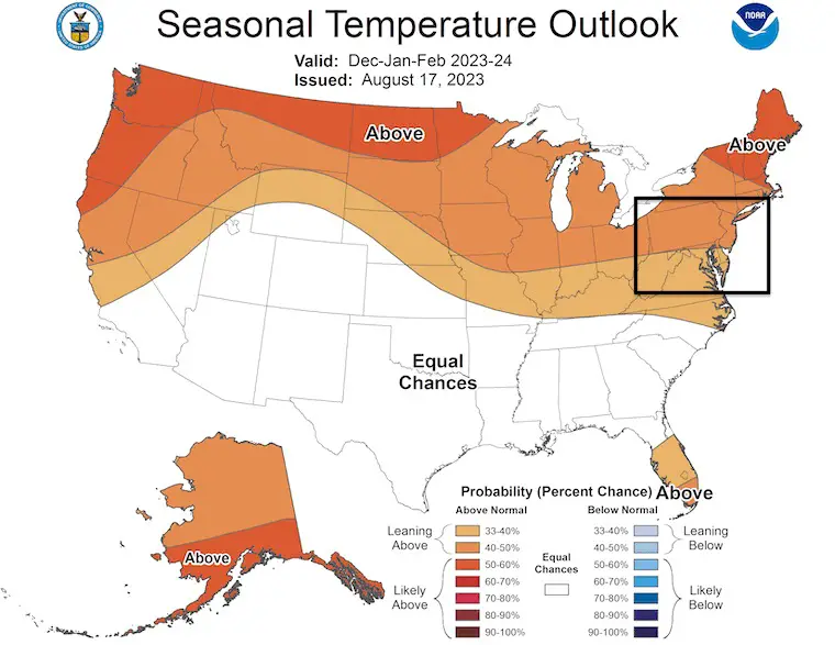 NOAA Winter 2024 Season Outlook Temperatures El Nino