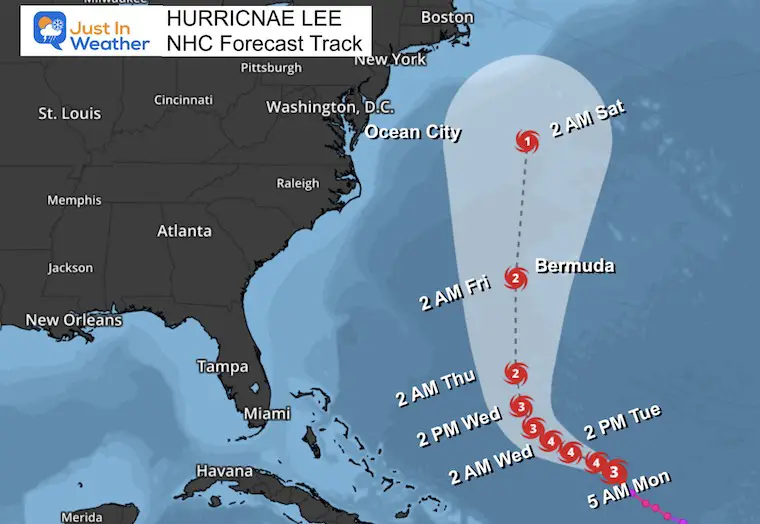 September 11 Hurricane Lee forecast nhc tracks