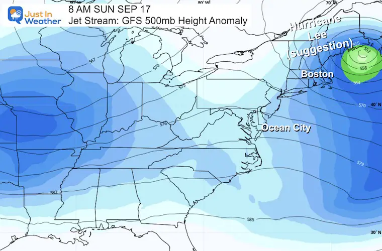 September 11 Hurricane Lee Model Forecast Jet Stream Sunday