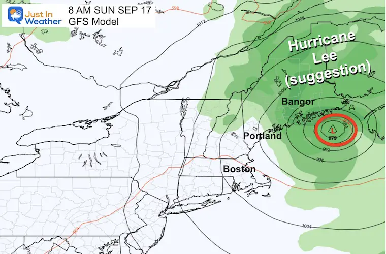 September 11 Hurricane Lee Model Forecast New England