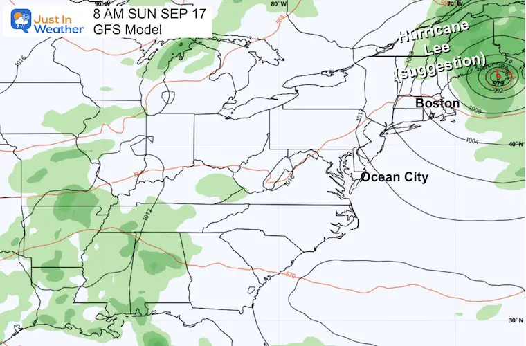 September 11 Hurricane Lee Model Forecast Rain