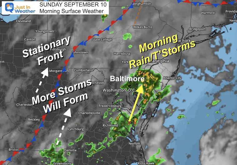 September 10 weather Sunday morning