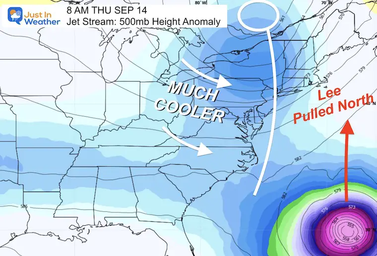 September 12 jet stream Hurricane Lee Thursday