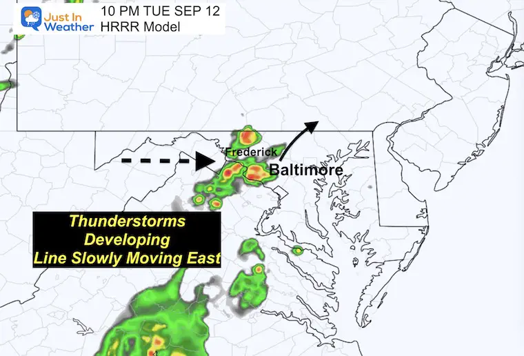 September 12 storm radar forecast 10 PM