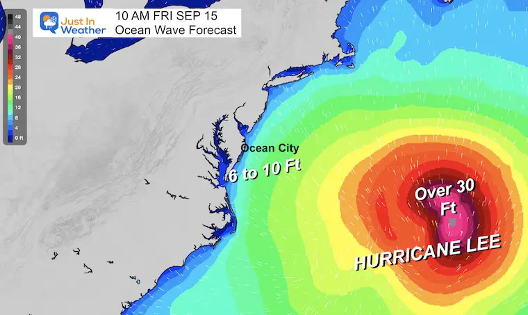 Hurricane Lee Ocean Wave Forecast Mid Atlantic Friday