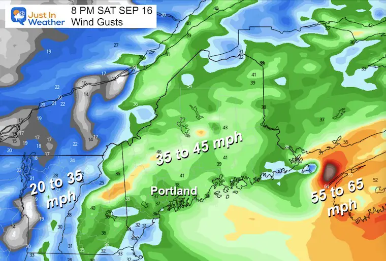 Hurricane Lee Wind Gusts Saturday Night Maine