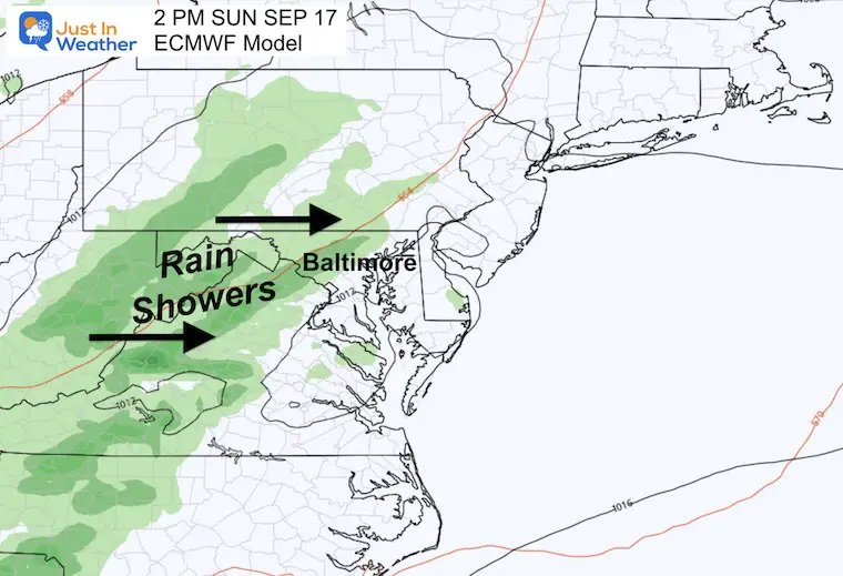 September 14 weather Sunday rain