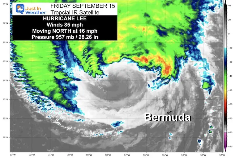 September 15 Hurricane Lee Satellite Friday Morning