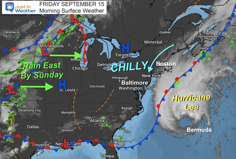 September 15 weather Friday morning