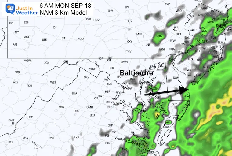 September 17 rain Monday morning WRF