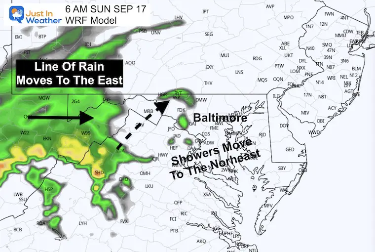 September 17 weather radar forecast Sunday Morning WRF