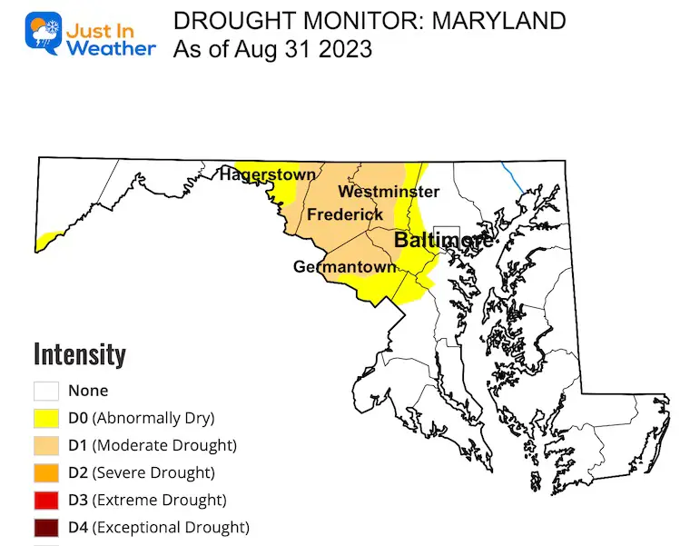 September 2 Drought Monitor Maryland