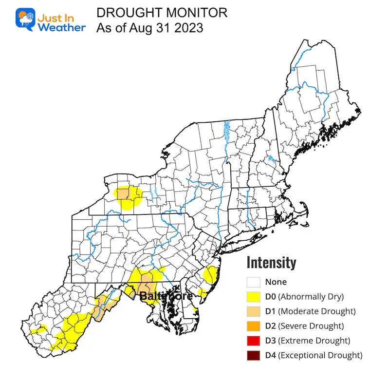 September 2 Drought Monitor northeast US