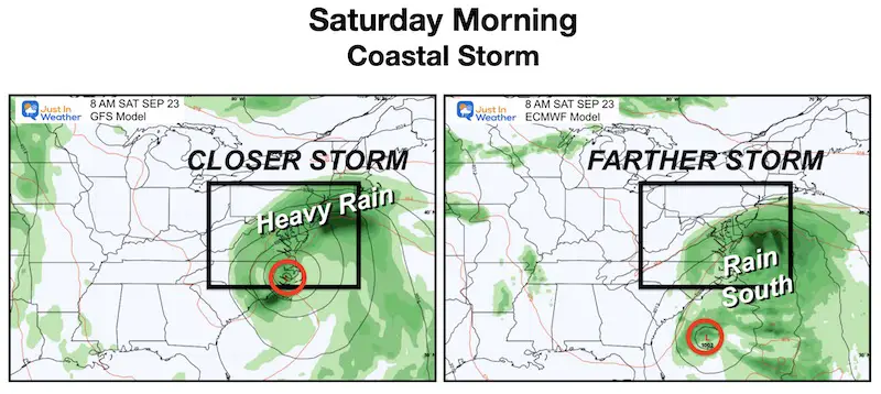 September 20 weather forecast storm Saturday morning
