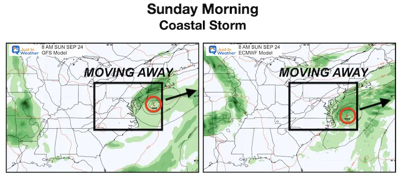 September 20 weather forecast storm Sunday morning