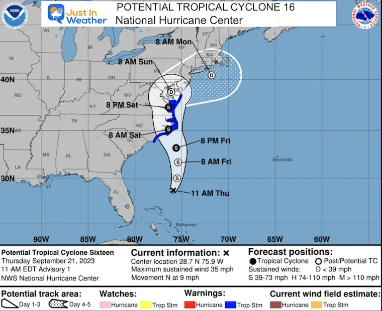 Tropical Storm Forecast East Coast September 21