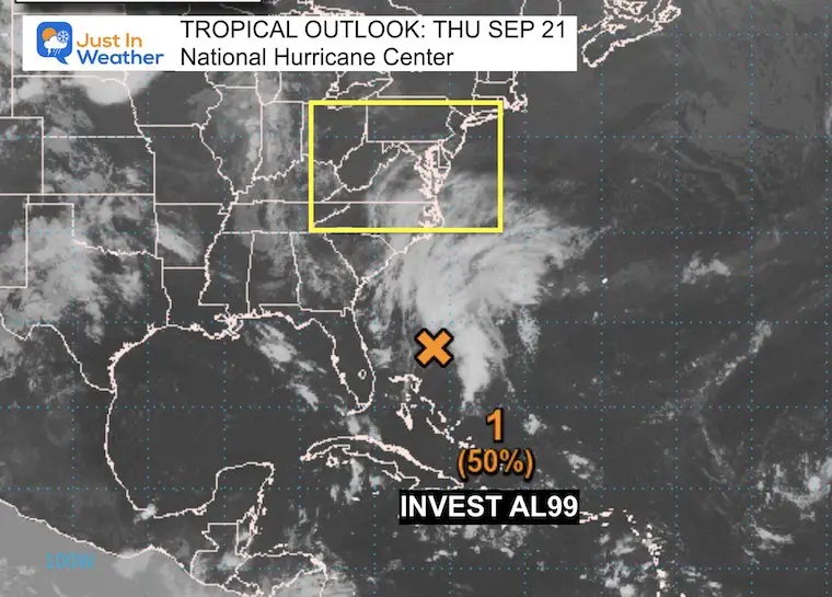 September 21 National Hurricane Center Tropical Map