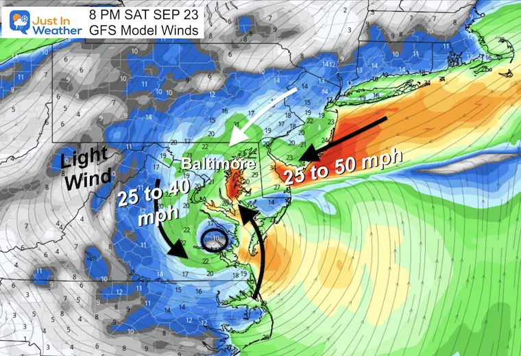 September 21 Tropical Storm Saturday Night winds