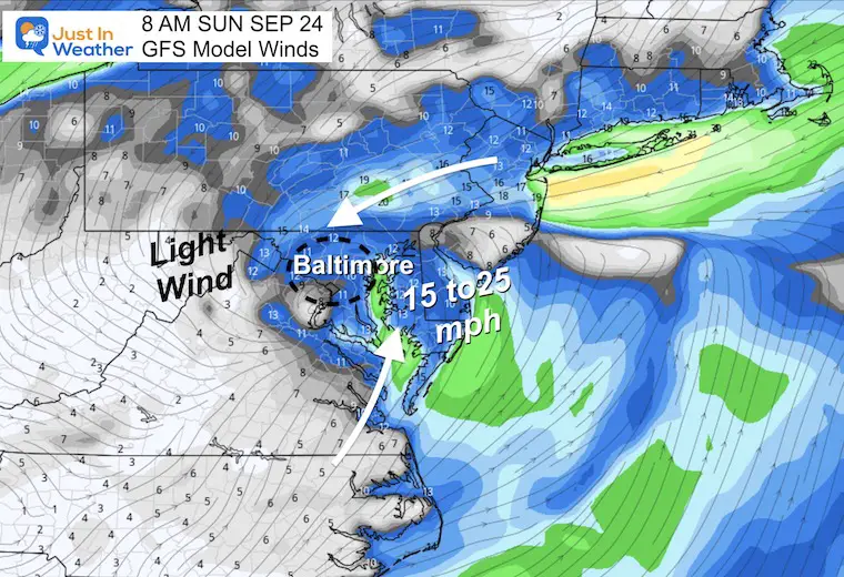 September 21 Tropical Storm Sunday morning winds