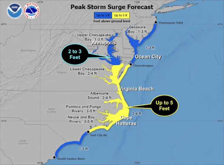 September 22 Peak Storm Surge Forecast