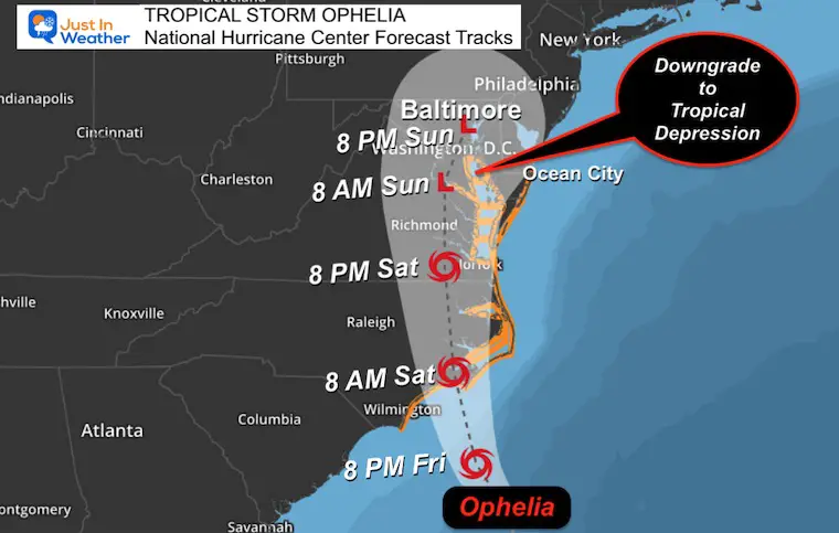 September 22 Tropical Storm Ophelia NHC Track