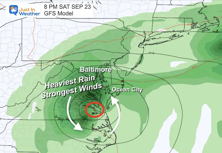 September 22 Tropical Storm Forecast Saturday Night