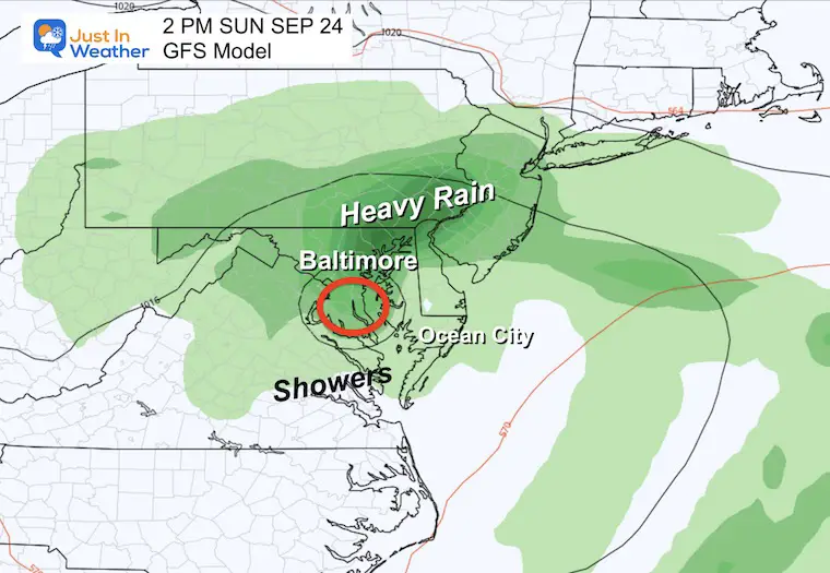 September 22 forecast Sunday afternoon