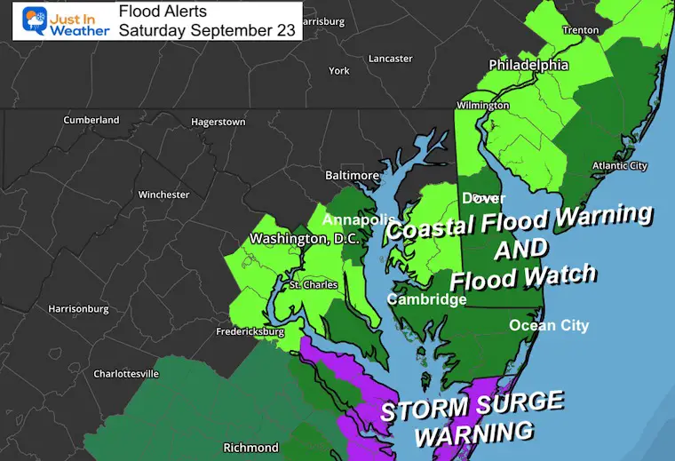 September 23 Tropical Storm Ophelia Flood Warning