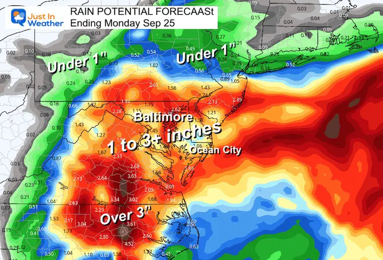 Tropical Storm Ophelia rainfall