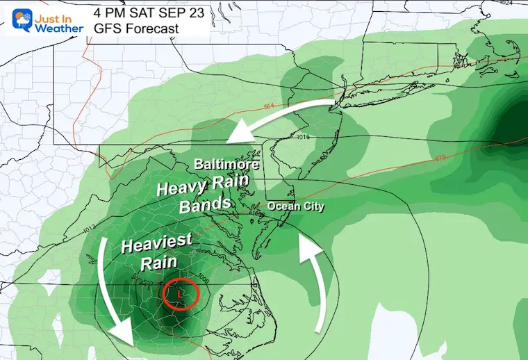 Tropical Storm Ophelia Saturday Afternoon