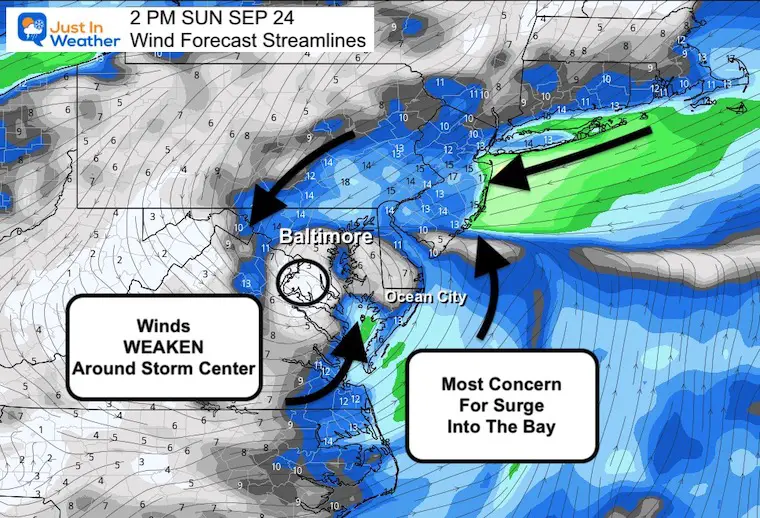 Tropical Storm Ophelia Sunday Afternoon Wind