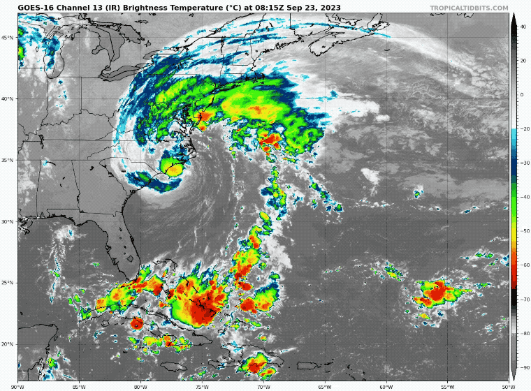 September 23 Tropical Storm Ophelia Saturday Morning Satellite 