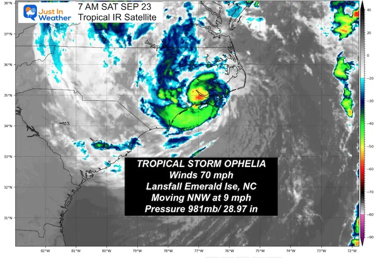 Tropical Storm Ophelia approaching North Carolina Coast - Ocean Weather  ServicesOcean Weather Services