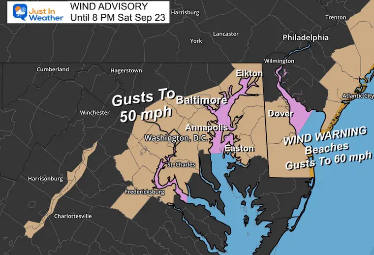 September 23 Tropical Storm Ophelia Wind Advisory