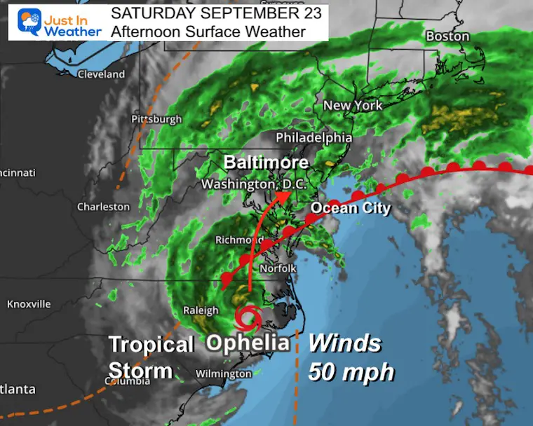 September 23 Saturday Afternoon Tropical Storm Ophelia